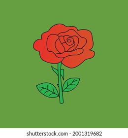 simple and cool red rose vector