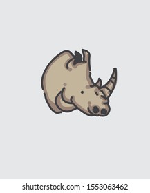 simple and cool Rhino head illustration