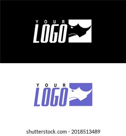 simple and cool rhino head vector logo but still looks modern