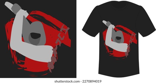 simple but cool, samurai logo t shirt with sword scratch background, hunter variant 1 