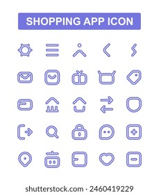 simple y fresco diseño de icono de App de compras