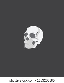 simple and cool skeleton head illustration