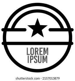 simple cool two-line star round design icon logo