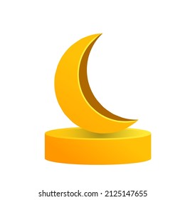 Simple and cool yellow crescent moon logo icon