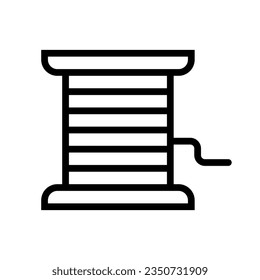 Simple copper wire coil icon. Vector.