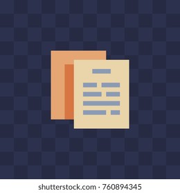 Simple copy icon. Flat slyle. 8-bit. Pixel art isolated vector illustration. 