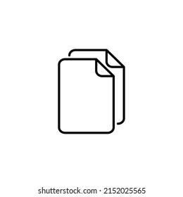 Simple Copy icon. Replication file outline symbol. Duplicate app sign. Simple User interface element. Creative UI item. EPS10 vector.