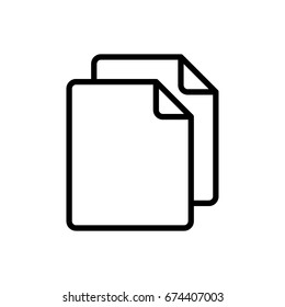 Simple Copy icon. Replication file outline symbol. Duplicate app sign. Simple User interface element. Creative UI item. EPS10 vector.