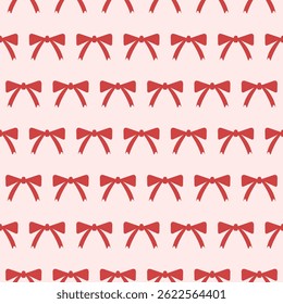 simple coquette bows seamless pattern. retro trendy aesthetic pink background. for surface pattern design, print, wallpaper, wrapping paper