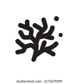Simple coral icon, Vector outline icon on white background.