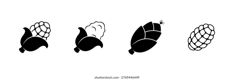 Simple corn icon isolated on white background.