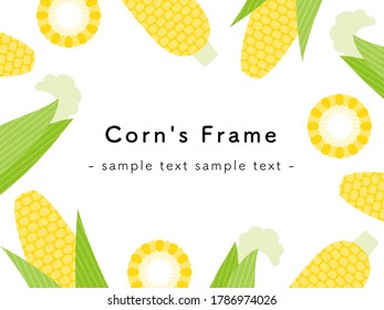 simple corn's frame / white background