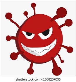 Simple corona virus character with white background
