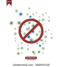 Simple Corona Virus concept template vector illustration design