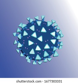Einfaches Corona-Virus *Covid 19 Vektorillustrationen Illustration mit violettem Farbverlauf-Hintergrund