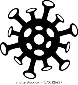 Icono simple de coronavirus blanco y negro