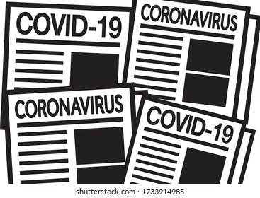 Simple coronavirus covid-19 newspapers vector