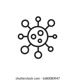 Simple coronavirus line icon. Stroke pictogram. Vector illustration isolated on a white background. Premium quality symbol. Vector sign for mobile app and web sites.