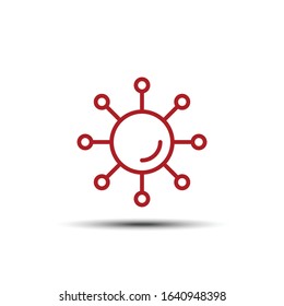 Simple of Coronavirus thin line icon, 64x64 pixel perfect icon, small shadow on white background
