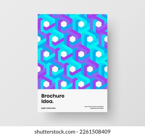 Folleto corporativo simple ilustración de vector de diseño A4. Plantilla de informe anual de formas geométricas nuevas.