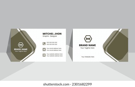 Simple corporate business card design. Business card layout with modern design. Clean advertising modern business card design. Unique professional business card template design. 