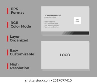 Simple corporate business card, minimal office card, corporate identity card
