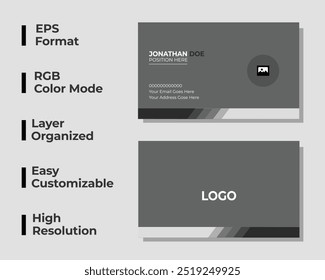 Simple corporate business card, minimal business card, personal identity card, office card, layout, set