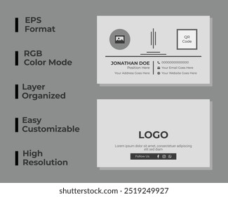 Simple corporate business card, minimal business card, personal identity card, office card, layout, set