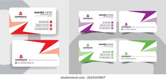 Simple Corporate Business Card Vector Template for Professional Branding