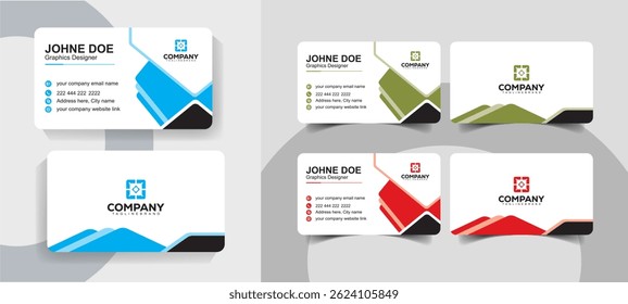 Simple Corporate Business Card Vector Template for Professional Branding