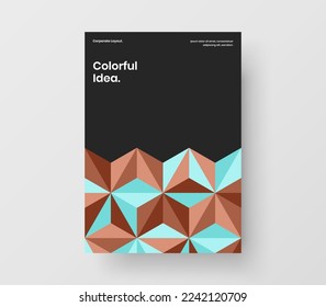 Diseño simple de portada corporativa vectorial. Plantilla de banner de hexágonos de mosaico intenso.