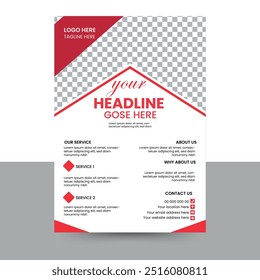 simple corporate flyer design template layout vector