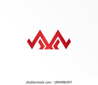 Simple corporate icon and line shape logo design