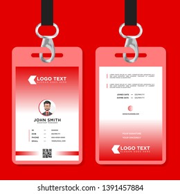Simple corporate id card template vector red