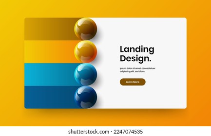 Simple corporate identity vector design illustration. Minimalistic realistic spheres company brochure layout.