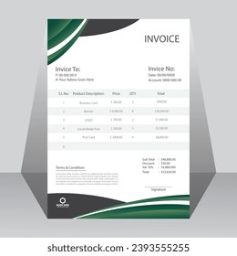 Simple corporate invoice design template.