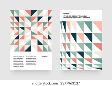 Simple corporate layout template for events, companies or any business related. Design with geometric shape for flyer, poster, cover, brochure, banner or any layout. Bauhaus geometric background.