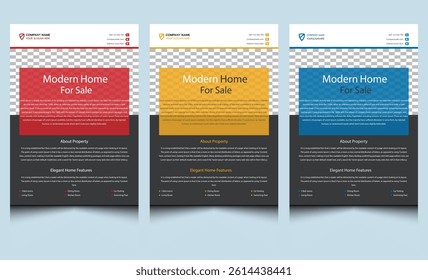Simple corporate real estate flyer design. Clean creative company modern business editable construction home house sale property building apartment flyer template design.