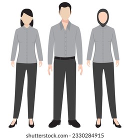 plantilla de uniforme corporativo simple en color gris