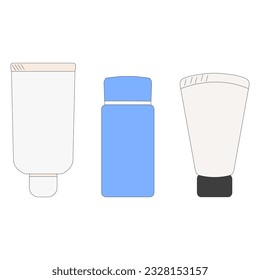 Simple cosmetic container, bottle image, vector material.