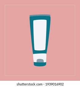 Simple cosmetic tube. Cream, foam, scrub, tooth paste, shampoo, gel. Natural organic cosmetics. Skin and body care.