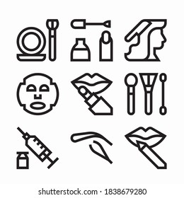 Simple Cosmetology Vector line Icon set. Line with Editable stroke