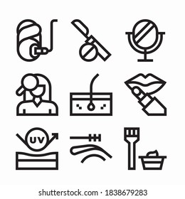 Simple Cosmetology Vector line Icon set. Line with Editable stroke
