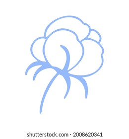Simple cotton icon isolated on white background. Organic element. Soft material sign.