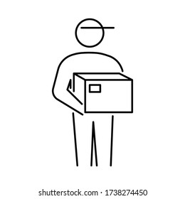 A simple courier or delivery icon for your service. Vector illustration.