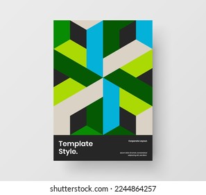 Simple cover A4 vector design layout. Creative mosaic pattern corporate brochure template.