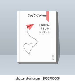 Ilustración vectorial de simulación de libro de portada simple. 
