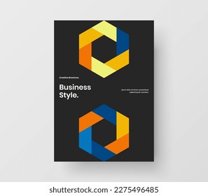 Simple cover design vector illustration. Fresh mosaic tiles leaflet template.