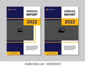 Simple cover layout template design with square shape for annual report, company profile, catalog, flyer, brochure or magazine. Annual report cover design in A4 size.