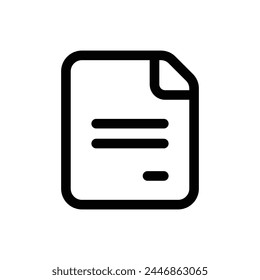 Simple Cover Letter line icon isolated on a white background
